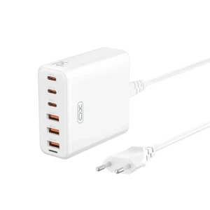 Încărcător rapid de birou xo l133(eu) 75w gan 3a+3c cu cablu de alimentare de 1,5 m, alb Thumbnail 2