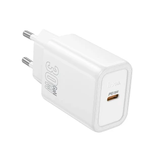 Однопортовое зарядное устройство hoco n62 gentle pd30w (ес), белое