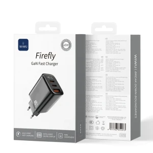 Încărcător rapid wiwu firefly gan 45w 2c+1a cu afișaj digital wi-g011 negru ue Thumbnail 2