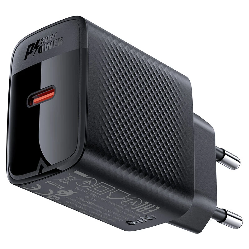 Однопортовое зарядное устройство acefast a82 pd20w gan с разъемом usb-c, черное. 5