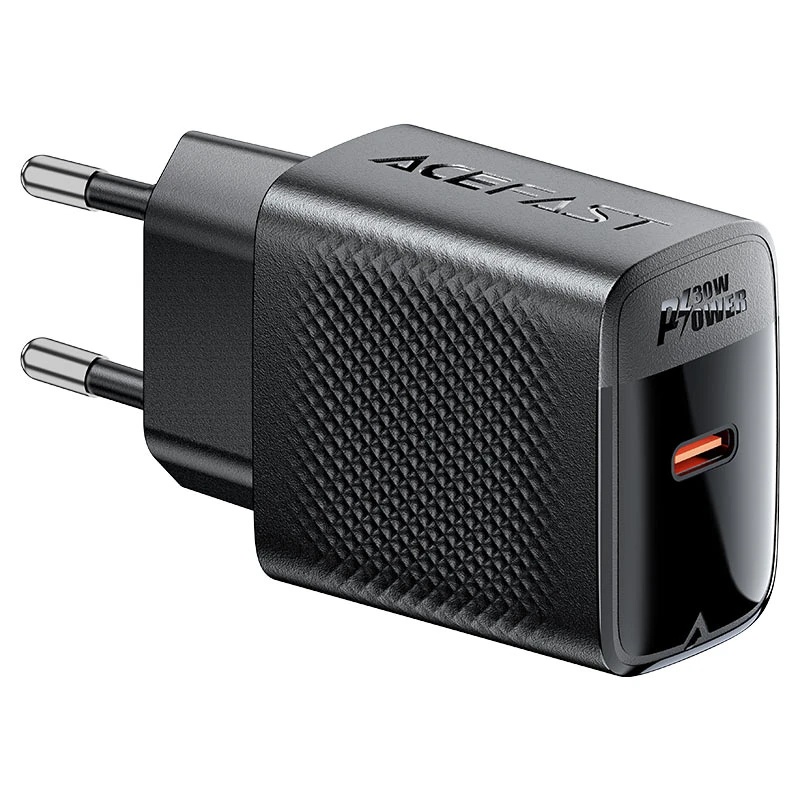 Однопортовое зарядное устройство acefast a102 pd30w gan с разъемом usb-c, черное. 4