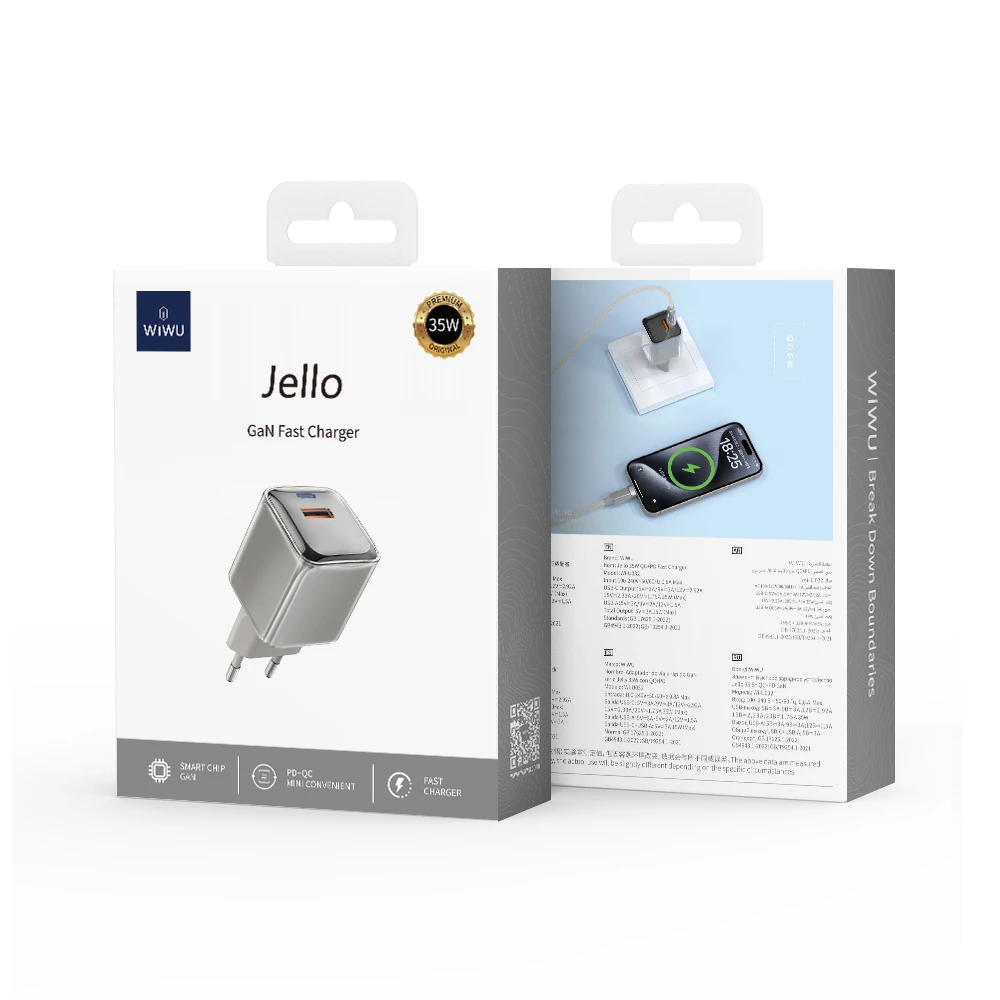 Încărcător rapid wiwu wiwu jello 35w qc+pd gan wi-u032 eu titan 3