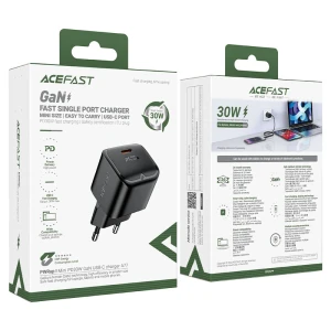 Мини-зарядное устройство acefast a77 pd30w gan usb-c, черное. Thumbnail 4