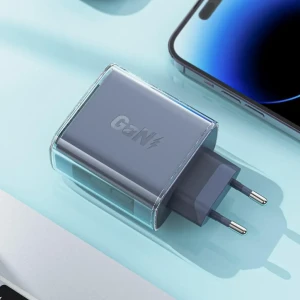 Încărcător acefast a45 seria sparkling pd65w gan (2*usb-c+usb-a), gri mica (ue)