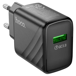 Încărcător hoco cs21a rich cu un singur port qc3.0 (ue) negru Thumbnail 3