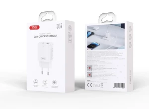 Быстрозарядное устройство xo l130 (eu) европейского стандарта pd30w/qc18w (1usb-c + 1usb-a), белое. Thumbnail 3