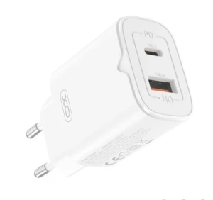 Быстрозарядное устройство xo l130 (eu) европейского стандарта pd30w/qc18w (1usb-c + 1usb-a), белое. Thumbnail 2