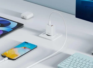 Быстрозарядное устройство xo l130 (eu) европейского стандарта pd30w/qc18w (1usb-c + 1usb-a), белое.
