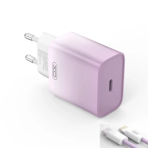 Зарядное устройство xo ce18 (eu) pd30w usb-c для быстрой зарядки, фиолетовое.
