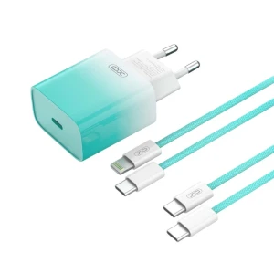 Зарядное устройство xo ce18 (eu) pd30w usb-c для быстрой зарядки, синее