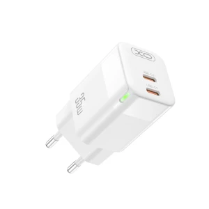Încărcător rapid cu lampă gan dual pd 35w, alb, xo ce07(eu)
