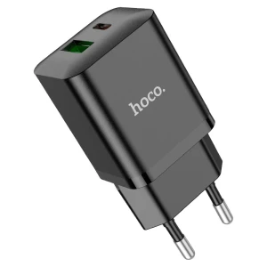 Зарядное устройство hoco n28 founder pd20w+qc3.0 (ес), чёрное