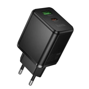 Многопротокольное зарядное устройство hoco c157a smart pd30w+qc3.0 (ес), черное