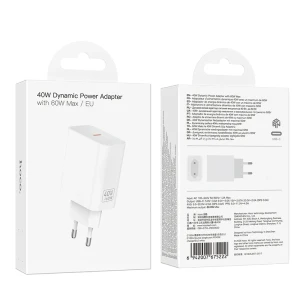 Încărcător hoco c162a source cu un singur port pd40w (ue) alb Thumbnail 2