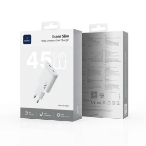Зарядное устройство wiwu 45w essen slim ultra-compact gan charger wi-g034 белого цвета Thumbnail 2