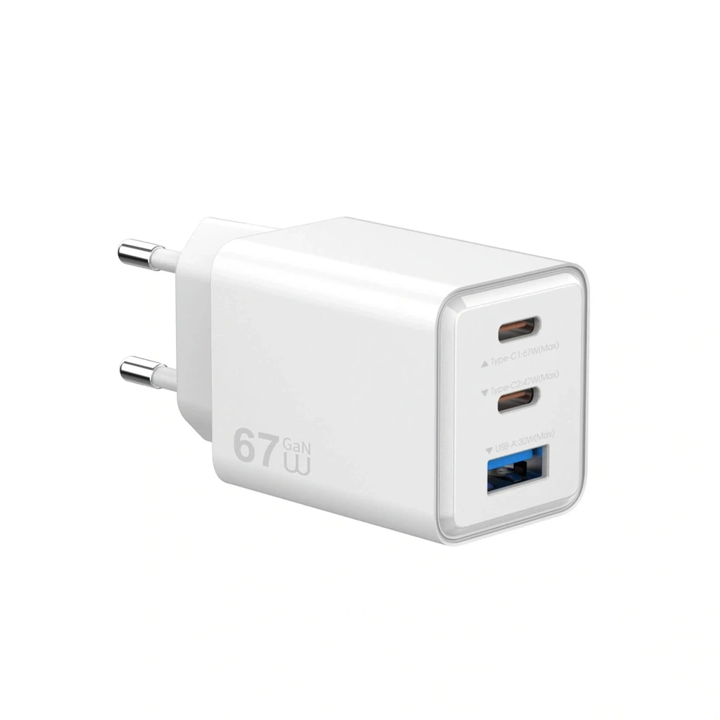 Wiwu cube 67w 2c+a gan быстрое зарядное устройство wi-g026 eu белый 2