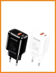 Încărcător jokade jb124 seria fuwei pd45w+22.5w complet compatibil (ue) negru