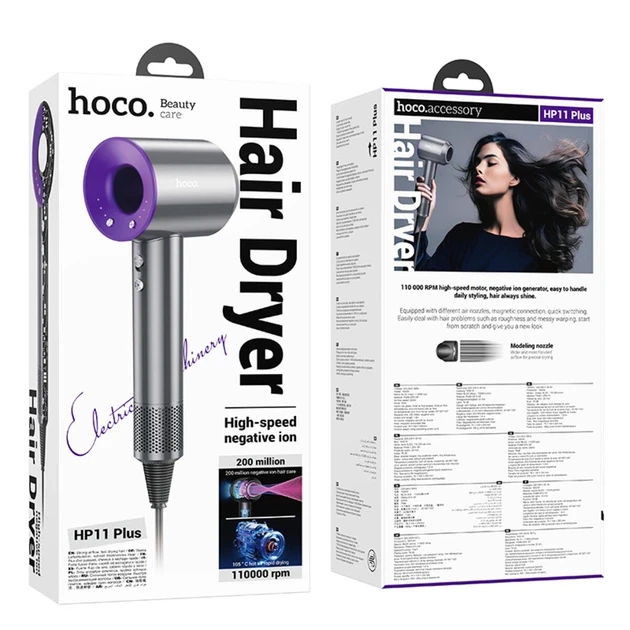 Uscător de păr hoco hp11 plus cu ioni negativi de mare viteză (ue) violet 3