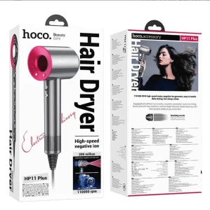Фен hoco hp11 plus высокоскоростной с отрицательными ионами (ес), розово-красный Thumbnail 3