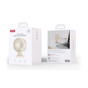 Ventilator de birou xo mf82 usb cu două palete, bej