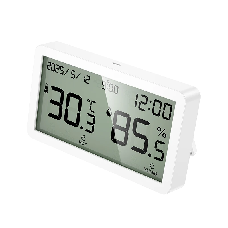 Ceas deșteptător electronic de interior hoco hx42, termometru și higrometru, alb 2