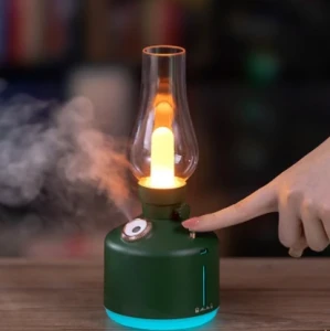Xo hf06 lampă cu kerosen, lumină ambientală colorată, umidificatoare cu vapori (1200mah), verde