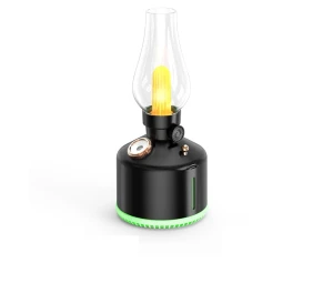Xo hf06 lampă cu kerosen, lumină ambientală colorată, umidificatoare cu vapori (1200mah), neagră