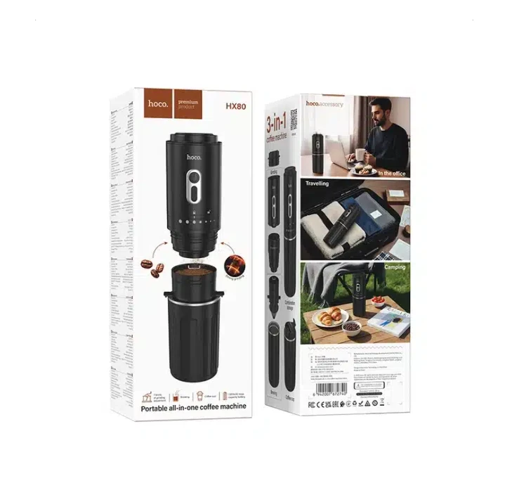 Hoco hx80 espressor portabil multifuncțional negru 2