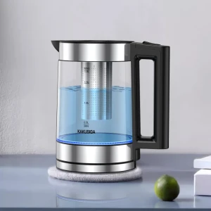 Fierbător electric din sticlă cu conținut ridicat de bor kakusiga ksc-1507 biyuan (ue) argintiu