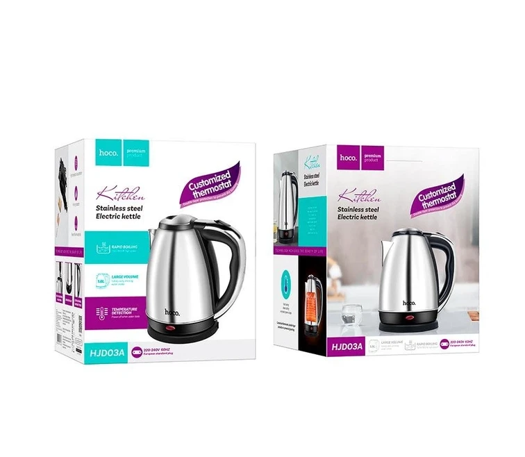 Fierbător electric hoco hjd03a, din oțel inoxidabil, potrivit pentru bucătărie (ue) 2