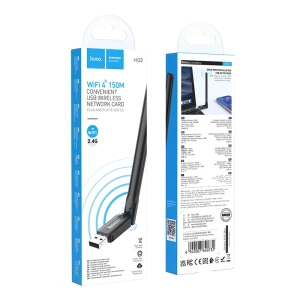 Hoco hi32 wifi4 antenă externă usb placă de rețea wireless neagră Thumbnail 3