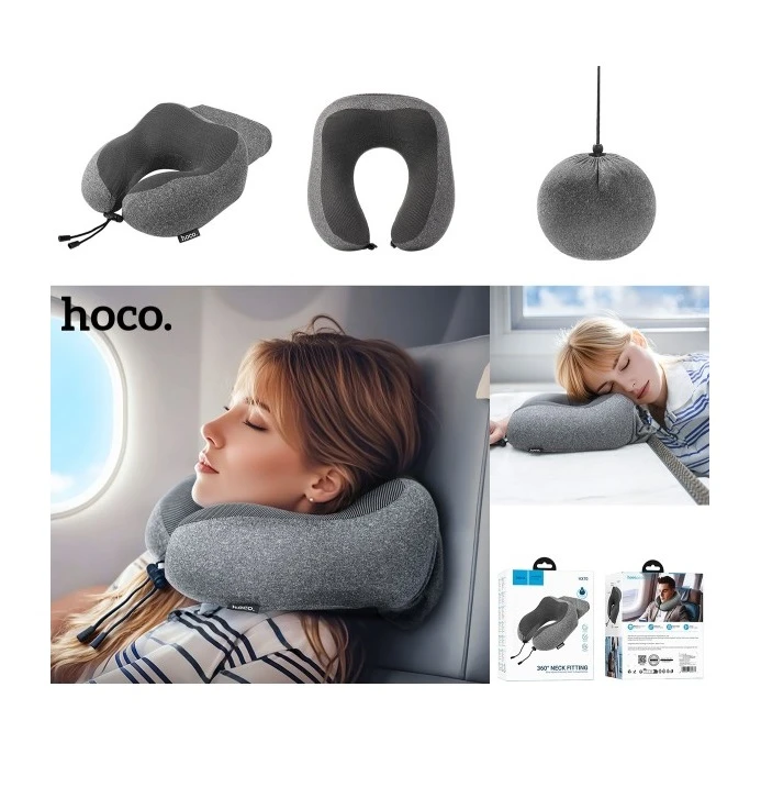 Pernă hoco hx70 în formă de u cu spumă cu memorie cu revenire lentă, neagră 2
