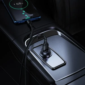 Автомобильное зарядное устройство hoco z62 energy с одним портом и поддержкой qc3.0, металлический серый цвет.