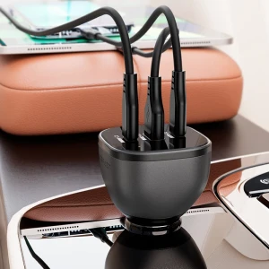 Încărcător auto acefast b14 165w (2*usb-c+usb-a) cu 3 porturi, negru