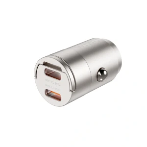 Încărcător auto rapid wiwu nano series 30w wi-qc029 usb-c+usb-c culoare titan