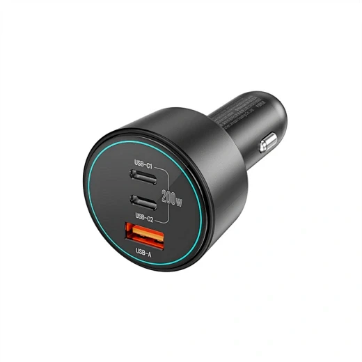 Автомобильное быстрое зарядное устройство wiwu exeed 200w qc+pd wi-qc026, черное. 3