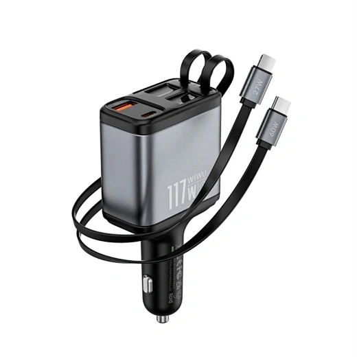 Автомобильное быстрое зарядное устройство wiwu exeed 117w qc+pd wi-qc027 (зарядка от потускнения) 3