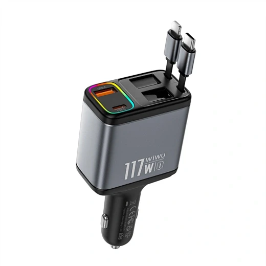 Автомобильное быстрое зарядное устройство wiwu exeed 117w qc+pd wi-qc027 (зарядка от потускнения) 4