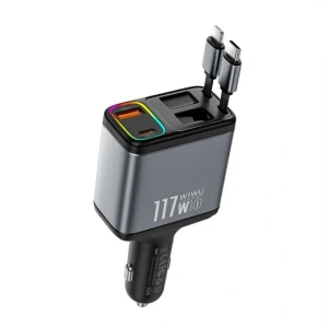 Автомобильное быстрое зарядное устройство wiwu exeed 117w qc+pd wi-qc027 (зарядка от потускнения) Thumbnail 4