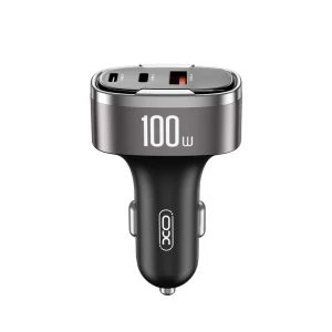 Автомобильное зарядное устройство xo cc61 smart car charger (выход apple) 100 вт / usb-a (30 вт) + type-c (45 вт) + lightning (25 вт), серебристый. Thumbnail 3