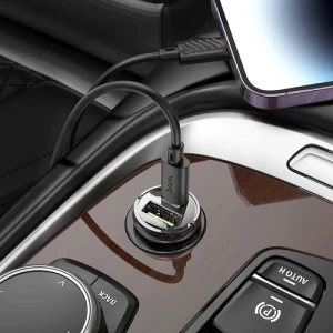 Автомобильное зарядное устройство hoco z53a vision pd30w+qc3.0, прозрачно-черное.