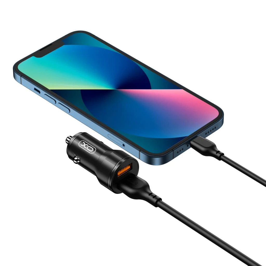 Xo cc48 smart dual usb metal universal car charger black 2