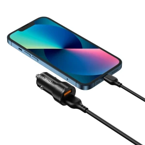 Xo cc48 smart dual usb metal universal car charger black Thumbnail 2