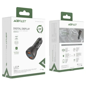 Încărcător auto metalic acefast b7 45w (usb-a + usb-a) cu afișaj digital transparent, negru Thumbnail 6