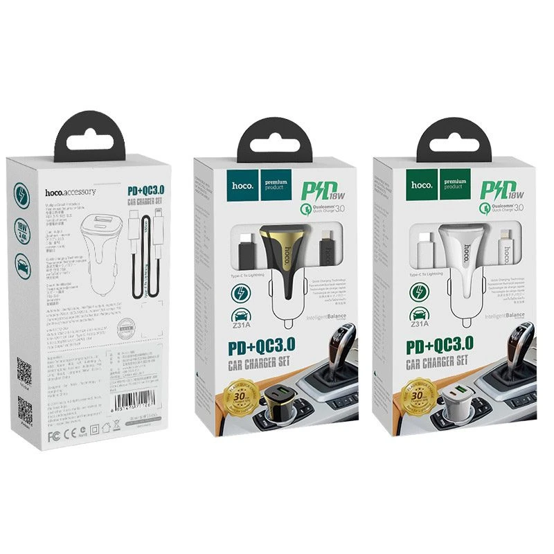 Автомобильное зарядное устройство hoco z31a colossus pd+qc3.0 3