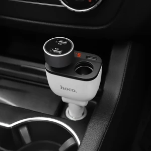 Автомобильное зарядное устройство hoco z28 power ocean для прикуривателя с цифровым дисплеем, белое. Thumbnail 2