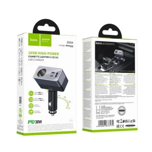 Încărcător auto hoco z65a brichetă inteligentă (pd45w/2c1a) negru Thumbnail 2
