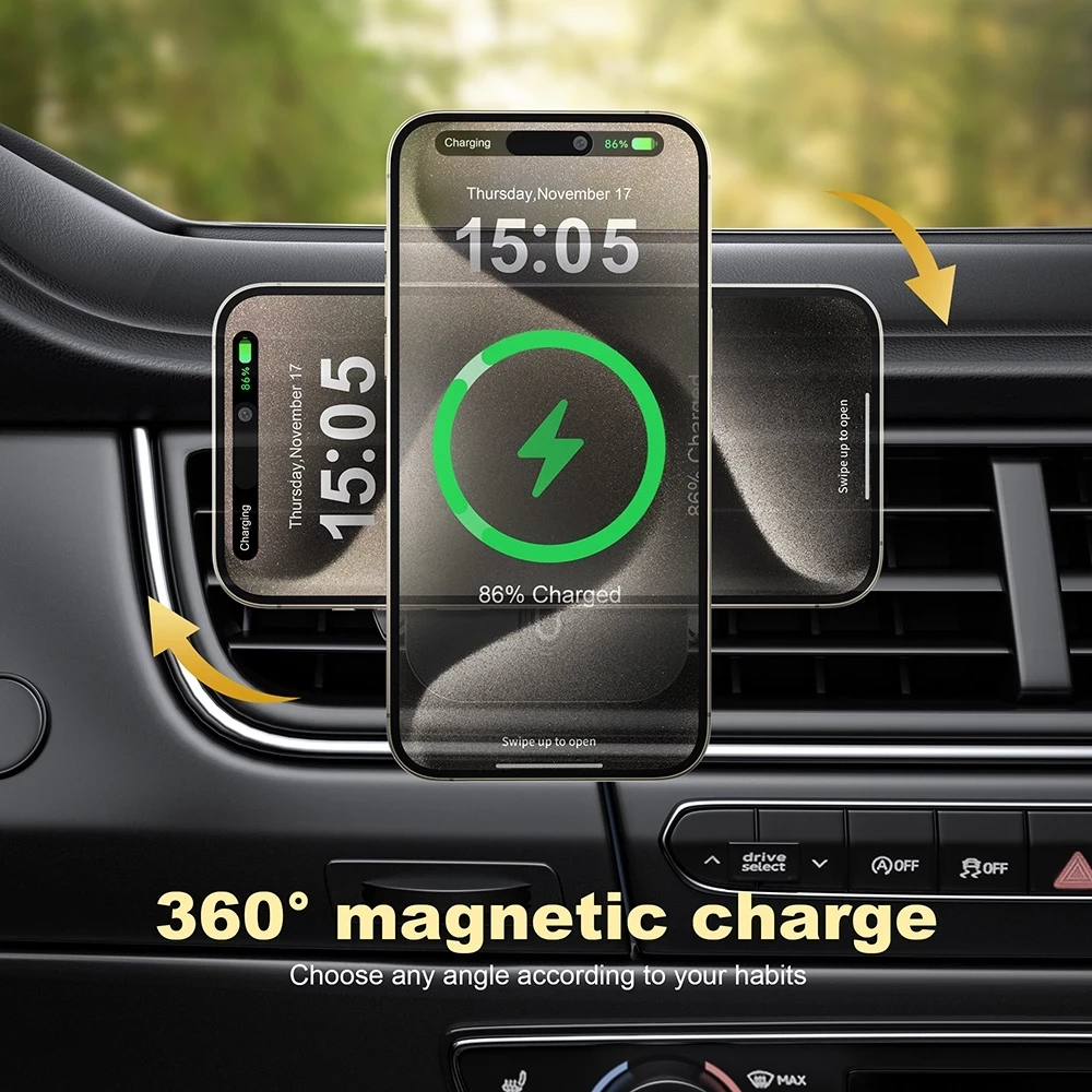 Încărcător auto wireless wiwu qi2.0 mago magsafe ch-323 negru 3