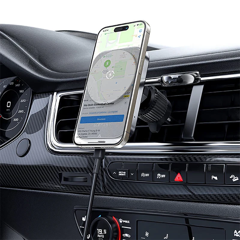 Suport de încărcare wireless magnetic 2 în 1 acefast d18 pentru mașină, negru 2