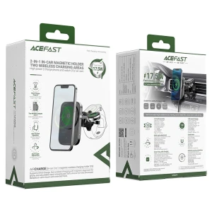 Suport de încărcare wireless magnetic 2 în 1 acefast d18 pentru mașină, negru Thumbnail 5